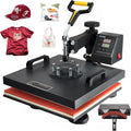 15x15 Heat Press Machine with Hat Press, 360° Swing Away Digital Tshirt Press Machine T55735