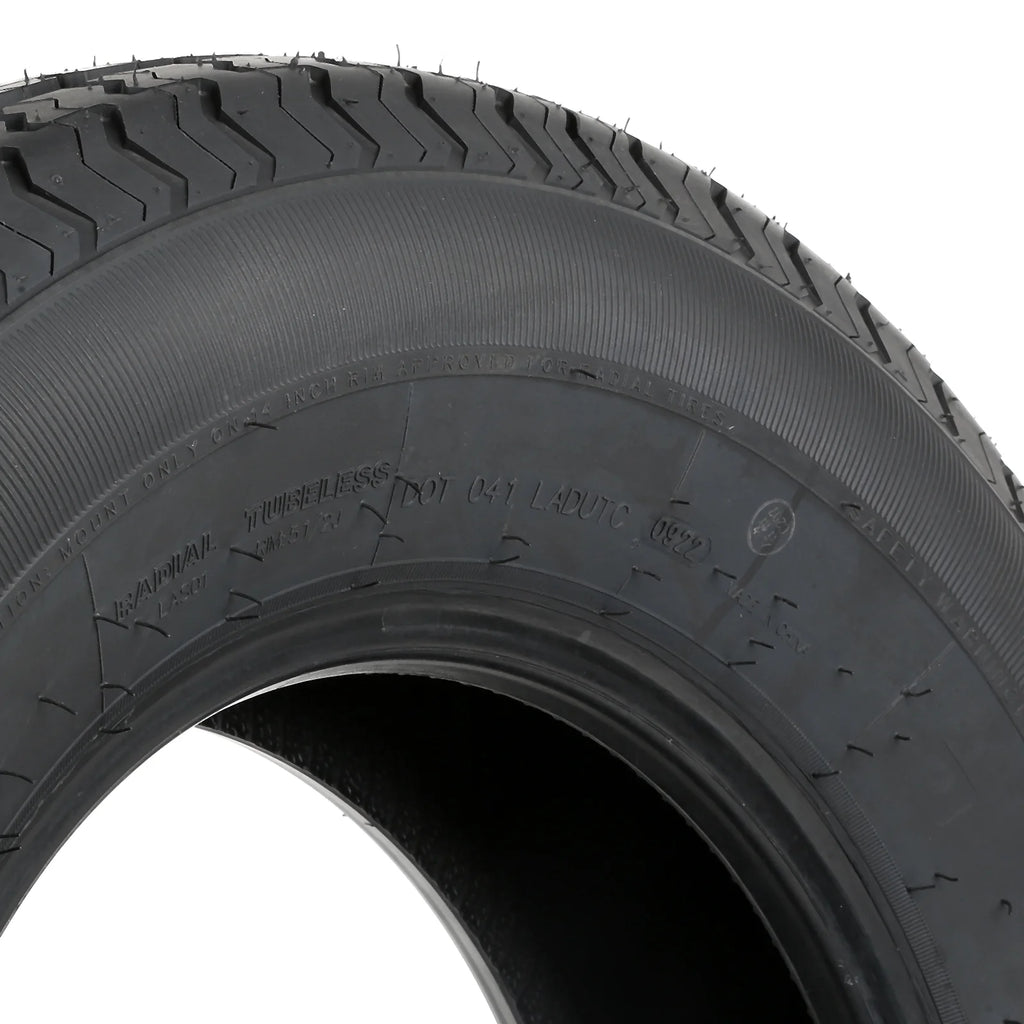 ST205/75R14 Trailer Tire with 14 White Wheel Set of 2 R435