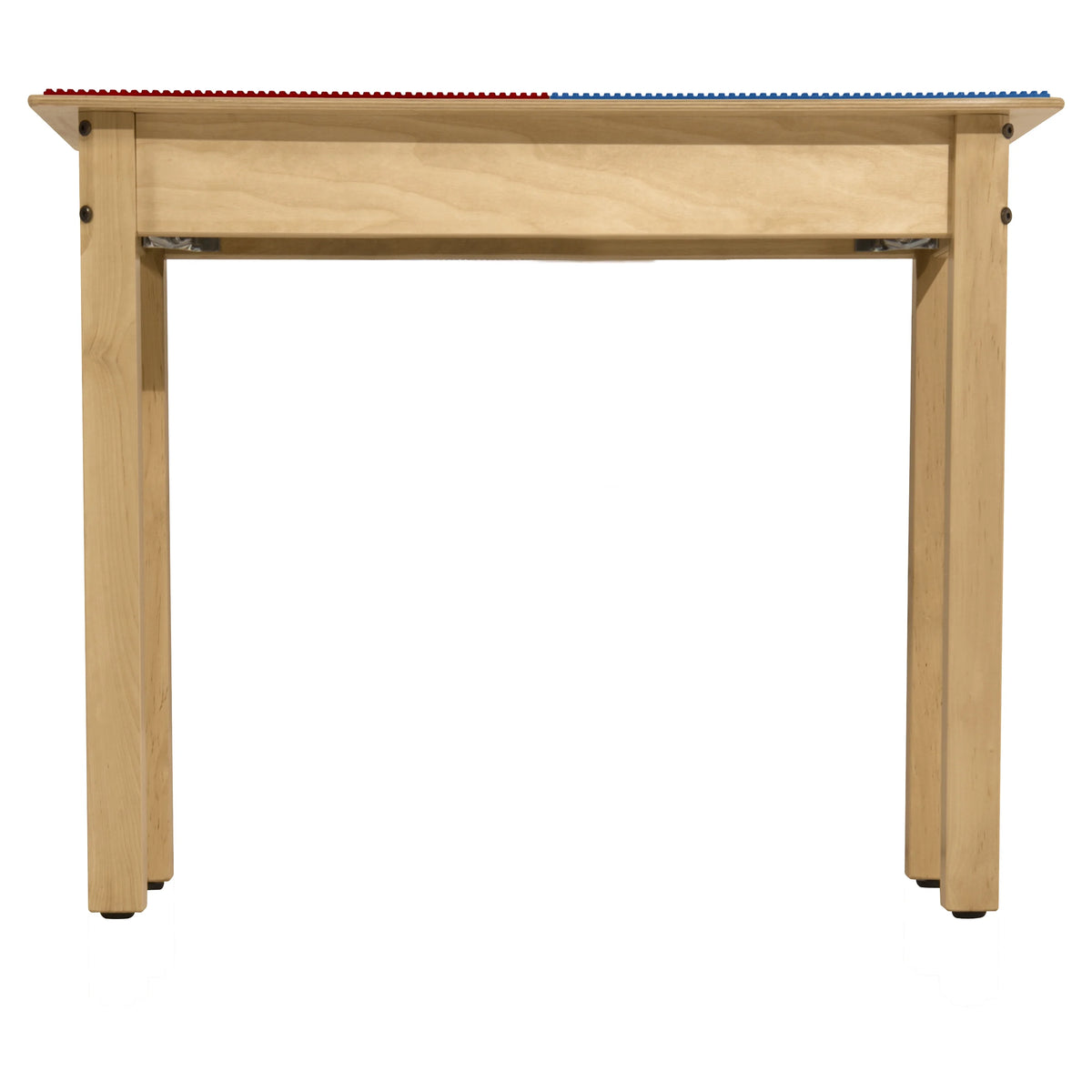Montessori Wooden Table, Red N Blue Lego Compatible Blocks Play Table P896622
