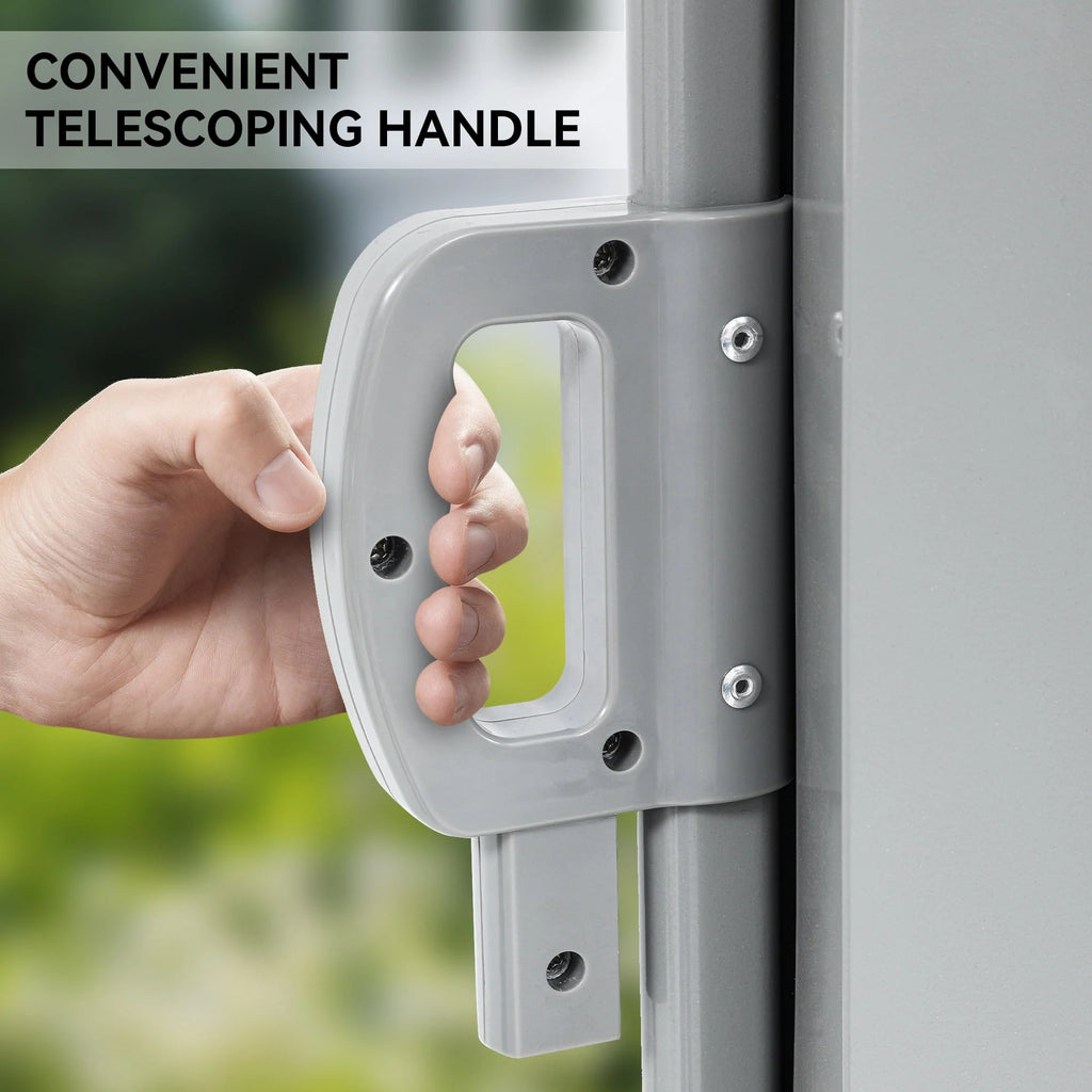 Double Side Awning 236''X 63'', Retractable Waterproof UV-Resistant Privacy Screen, Gray P50724