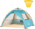 Beach Tent with SPF UV 50+ Protection, 4 Person Pop Up Beach Shade V483