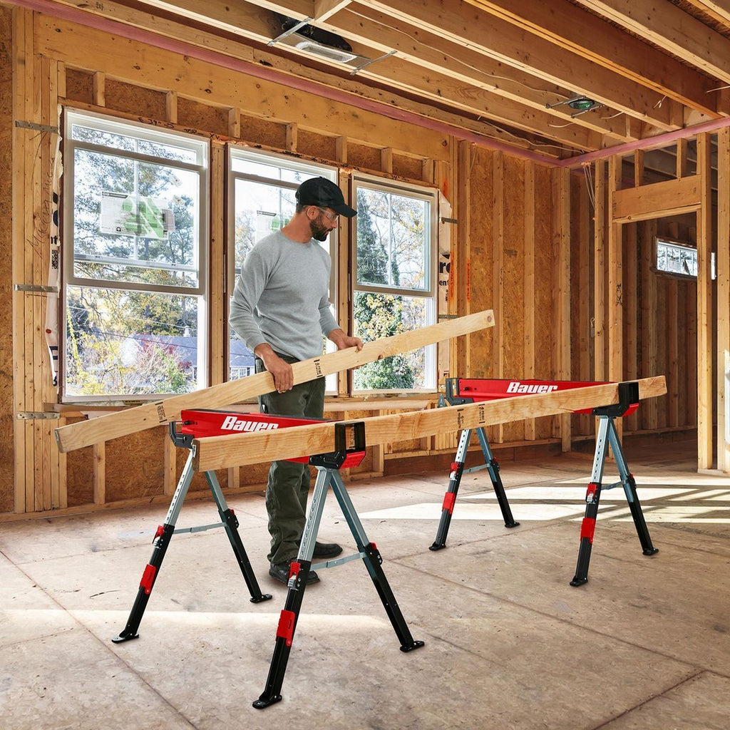 32 in. Steel Adjustable Sawhorse, 1300 lb. Capacity F126