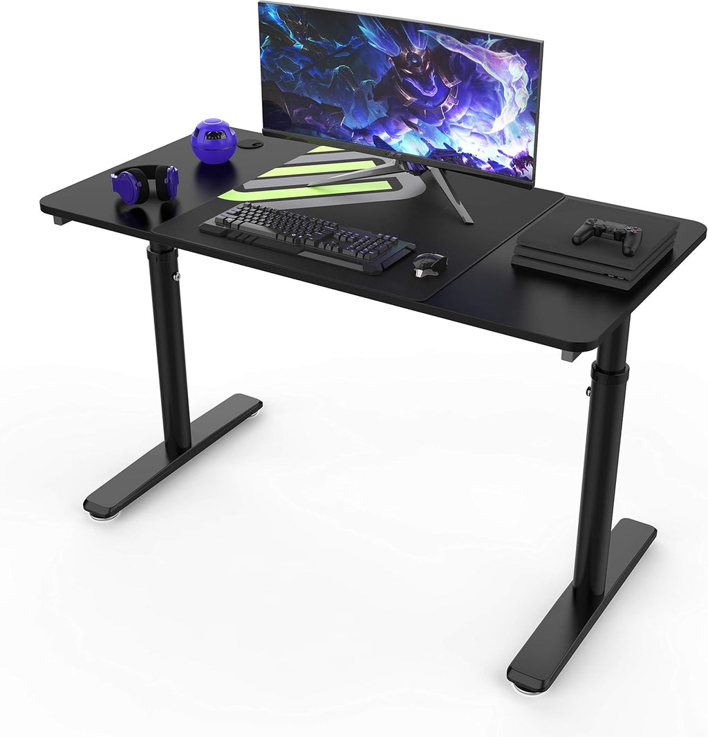Black 60 inch Gaming Computer Desk with Carbon Fiber Surface E97802