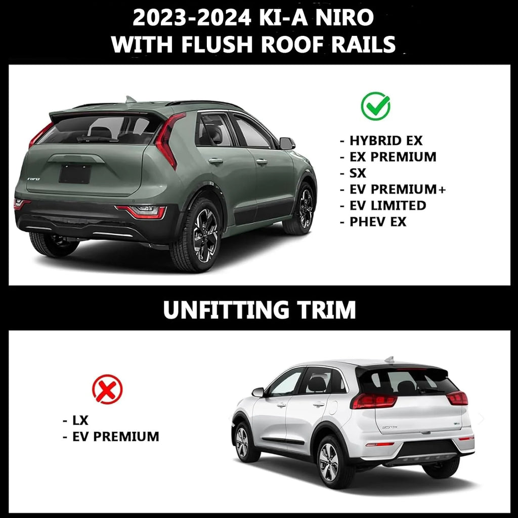 Black Lockable Roof Rack Crossbars for Ki-a NIRO Y69552