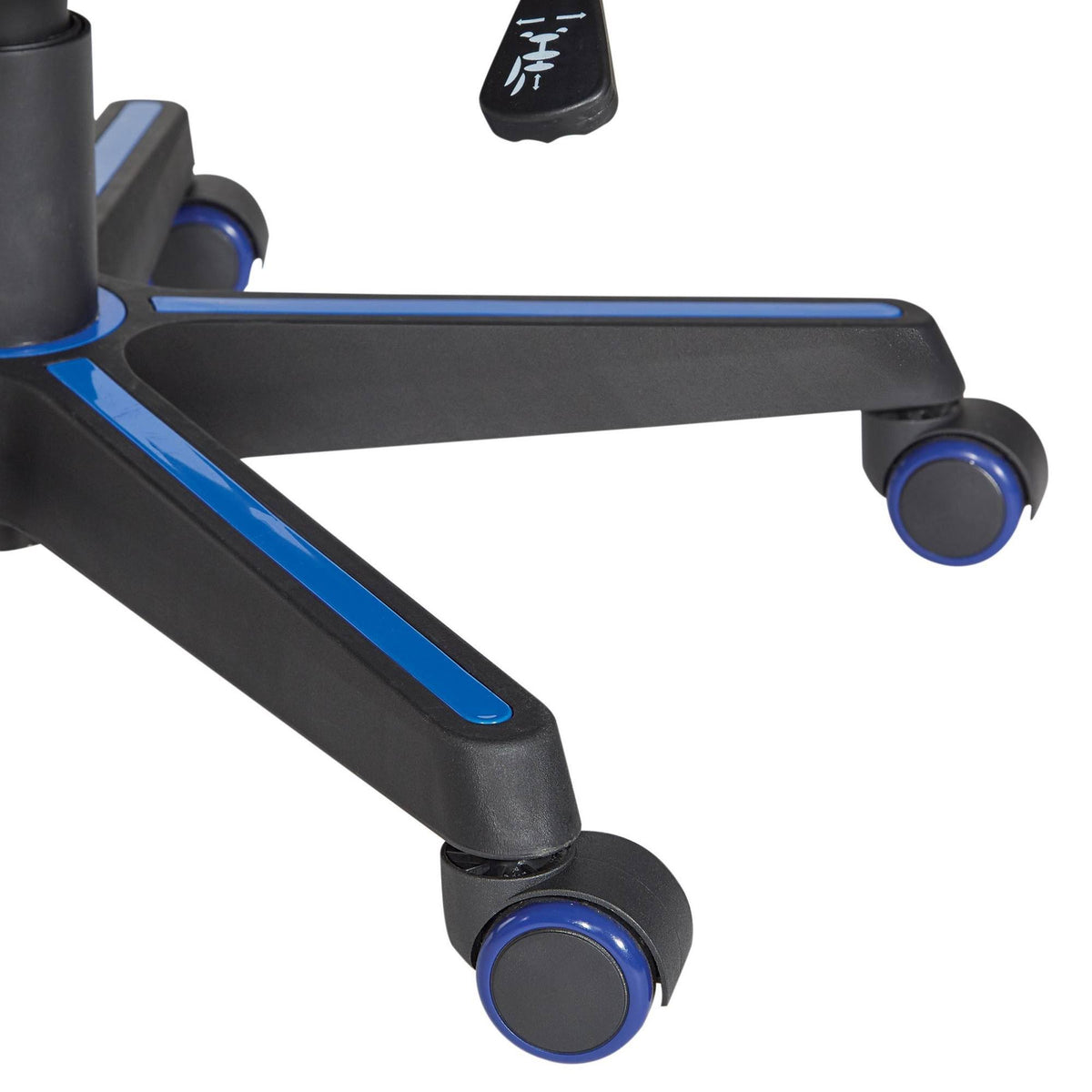 Black Faux Leather Gaming Chair with Blue Accents X577