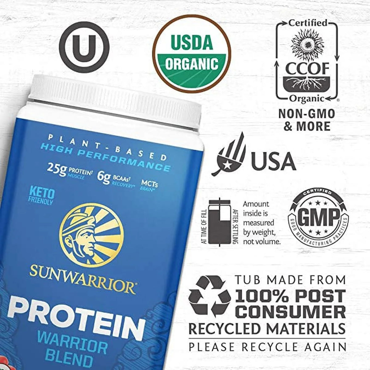 Organic Vanilla Plant Protein Powder with BCAA, 750g H220765