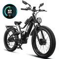 5000W Dual Motor Electric Bike with 60V 32AH Battery 26x4 Fat Tire Full Suspension 7-Speed Gear C5483