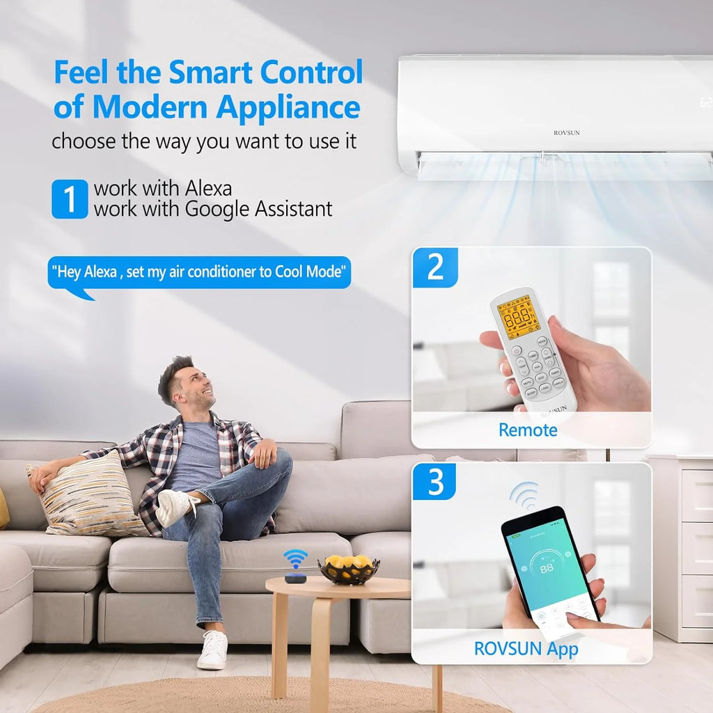 9000 + 9000 BTU Dual Zone Mini Split AC/Heating System Y869339