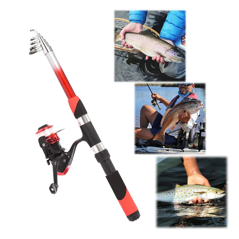 2.1m Telescopic Fishing Rods with 2PCS Reels Fishing Bag S64977