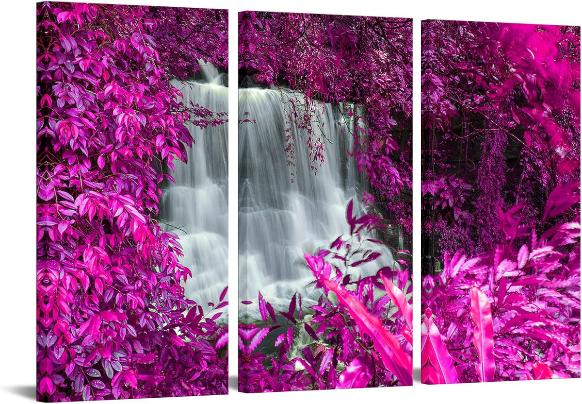 Black White and Purple Canvas Wall Art 16x32inchx3pcs C3008