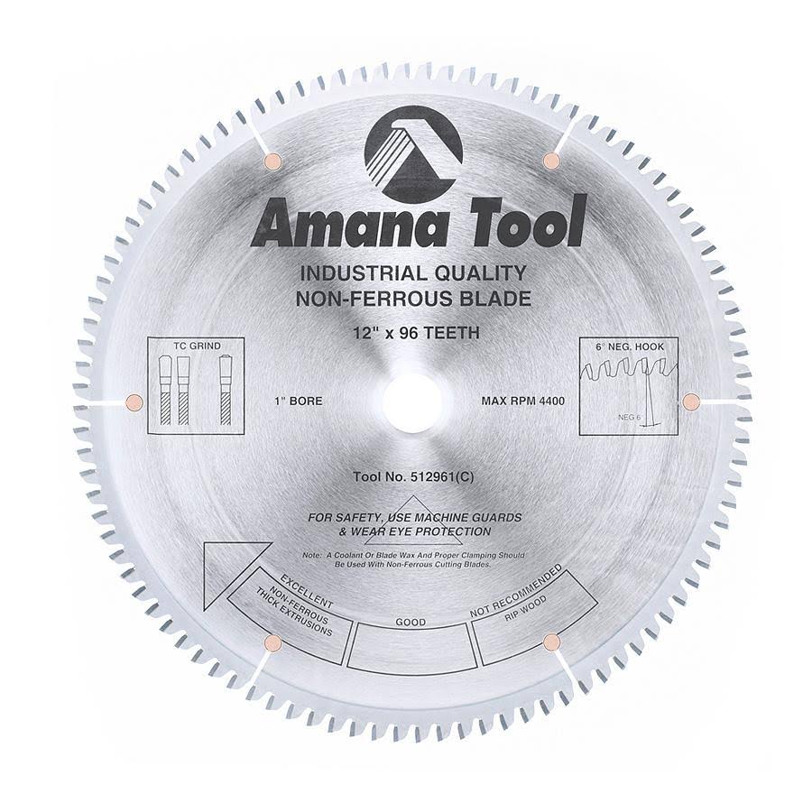 Carbide Tipped 12x22 Dia x 96T TCG Saw Blade D5922