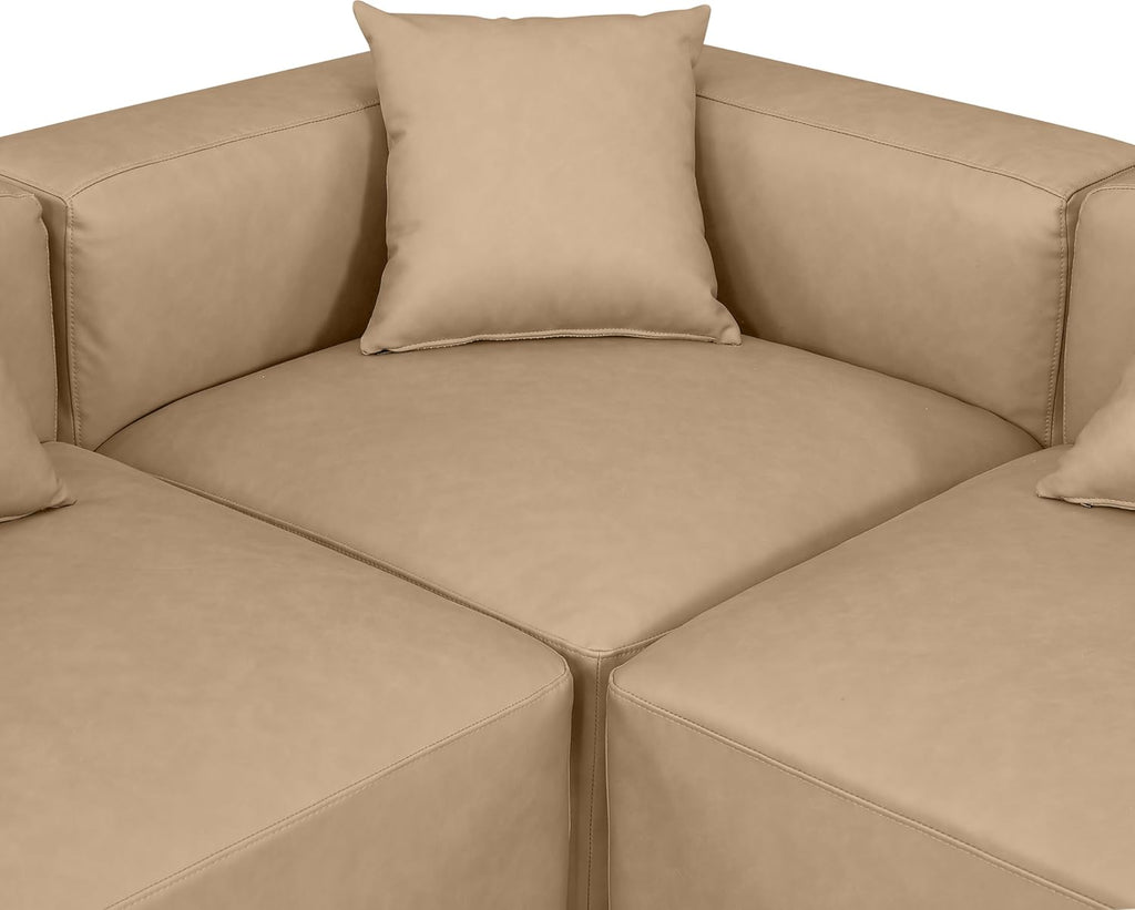 Tan Vegan Leather Modular Sectional X703