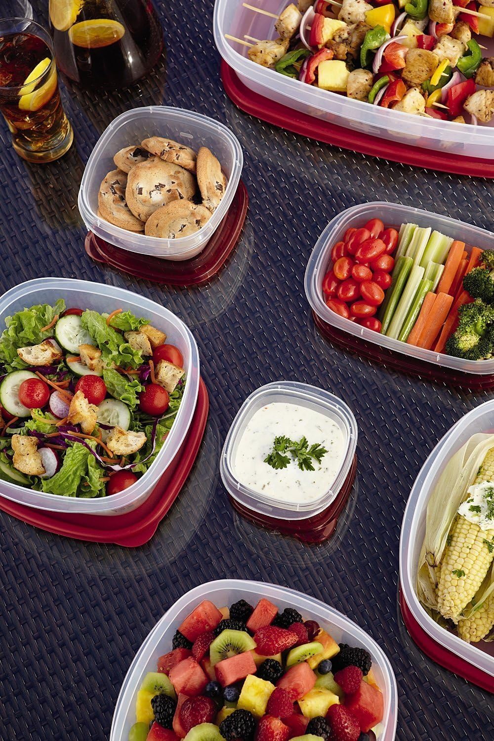 42 Piece Red Food Storage Containers J15191