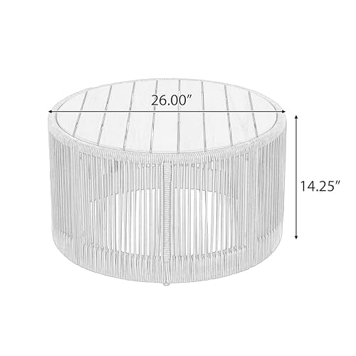 Rattan Outdoor Coffee Table with Acacia Wood Tabletop V1685
