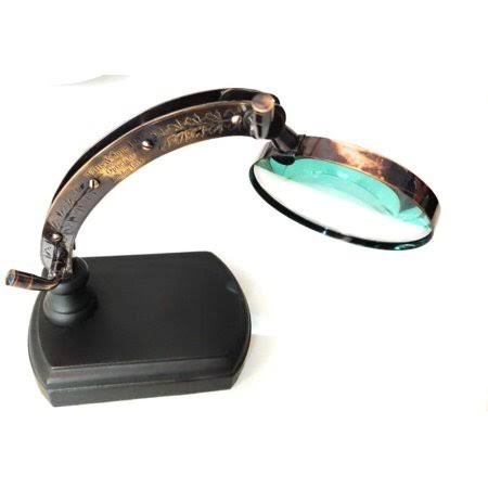 Antique Brass Adjustable Stand 4 inch Magnifying Glass 10x F695129