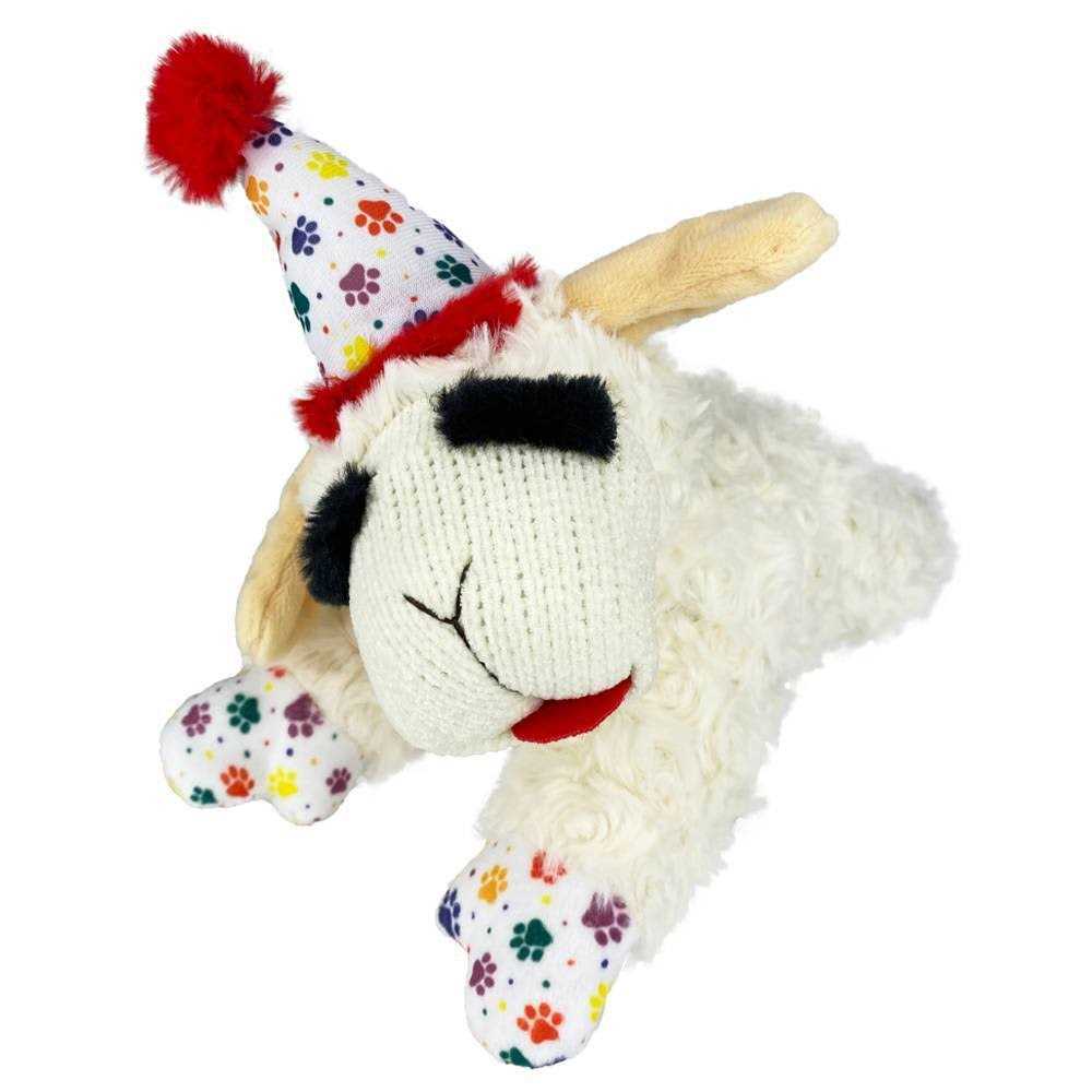 Lamb Chop Dog Toy with Birthday Hat O8318