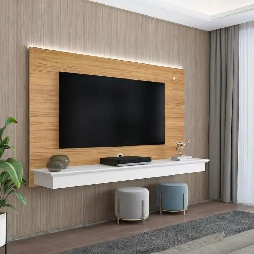 White Floating TV Stand with LED Strip B647012