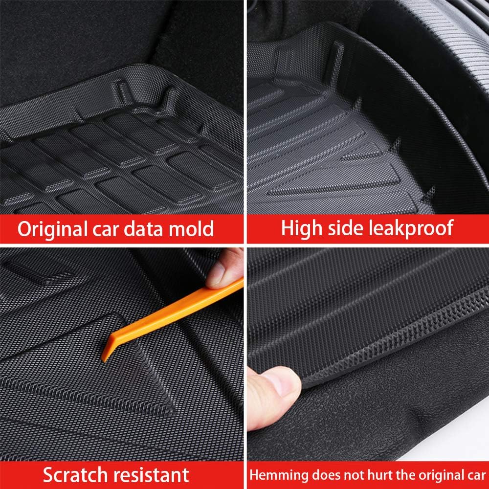 Black Pack of 2 Heavy Duty Rubber Trunk Liner Tray I850757