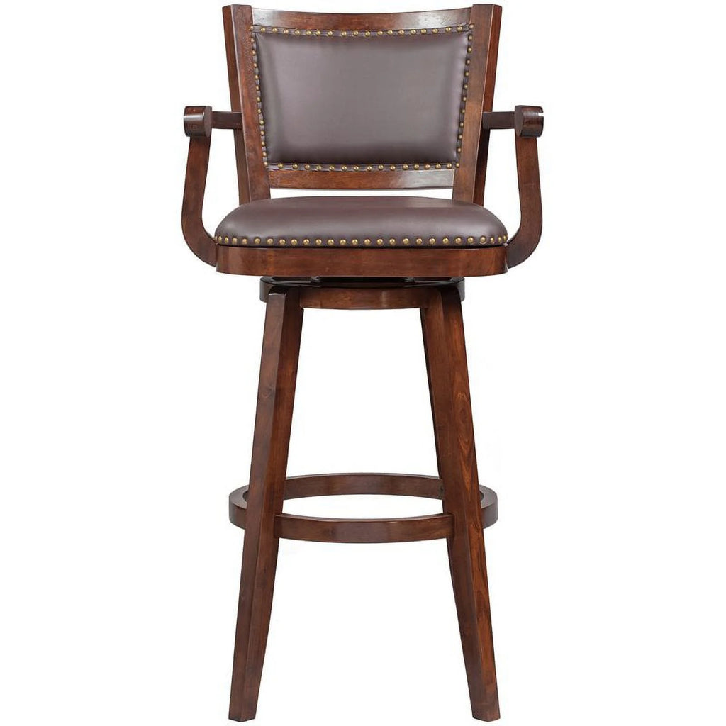 36" Swivel Extra Tall Wood Bar Stool in Cappuccino J810107