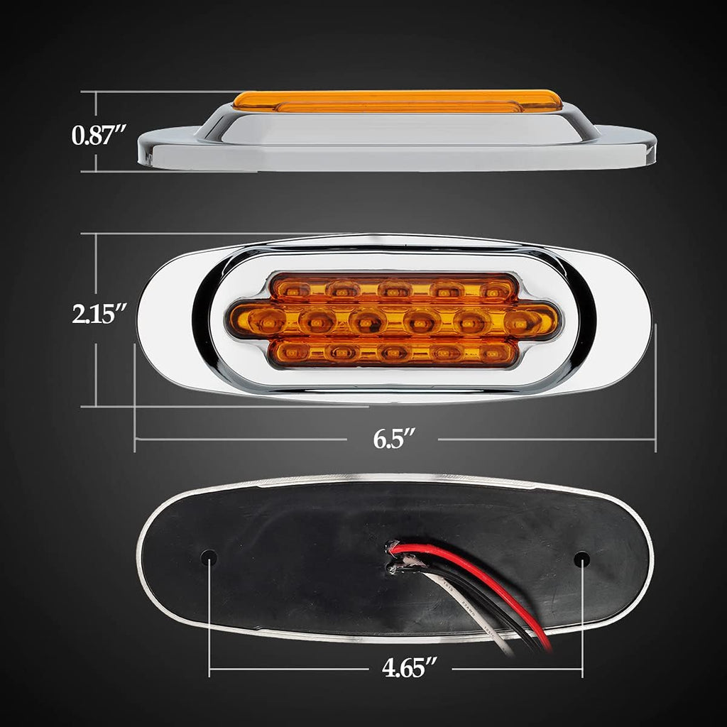 6.5 Inch Amber LED Side Marker Lights 14Pcs Q814