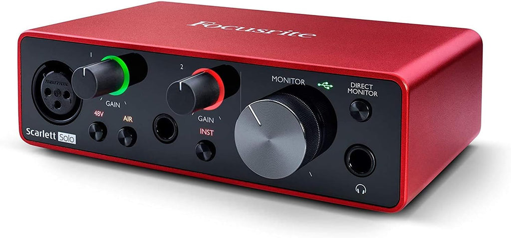 2x2 USB Audio Interface Full Studio Bundle with Studio Monitors and Instrument Cables Y917031