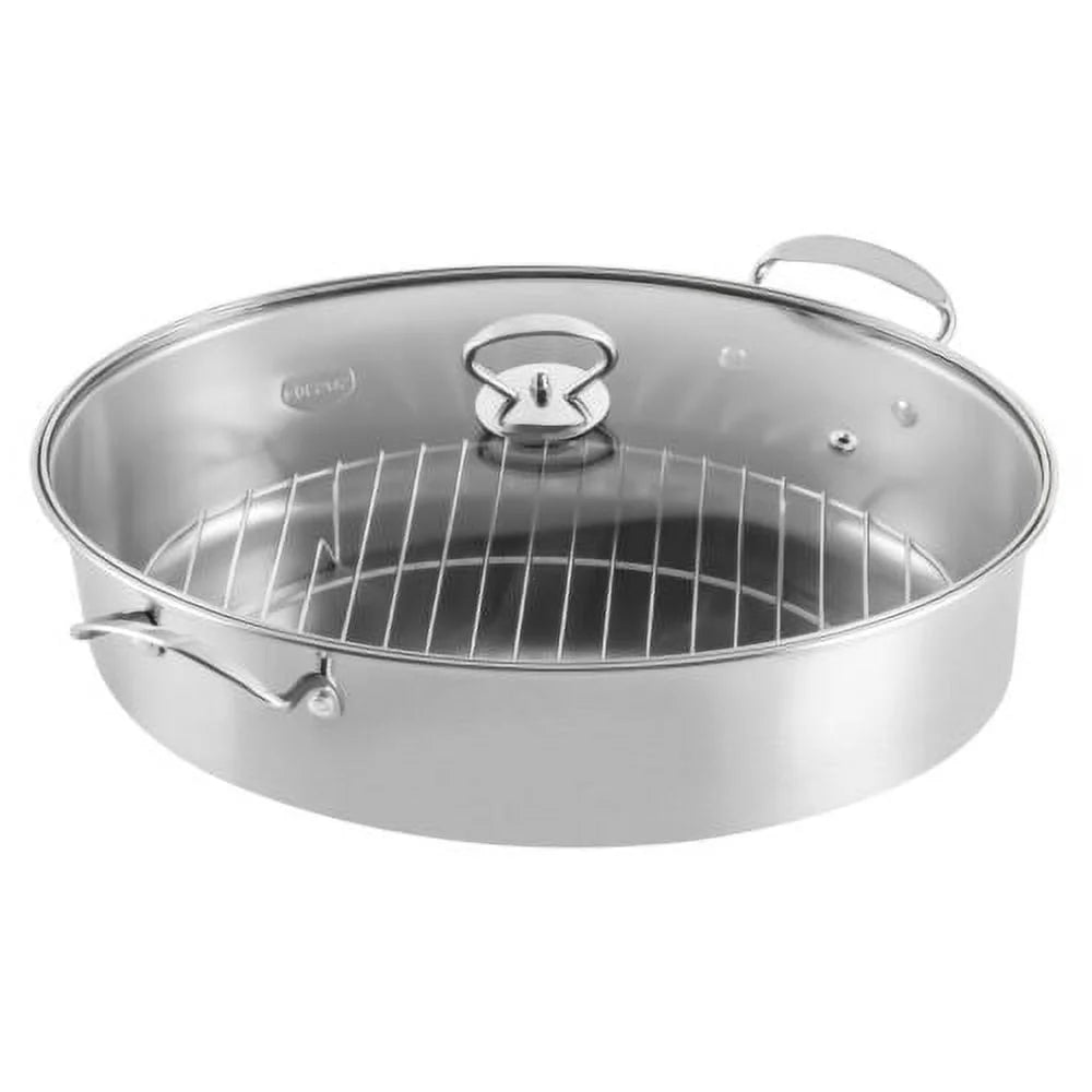 Stainless Steel Fish Steamer Pot with Glass Lid J926827