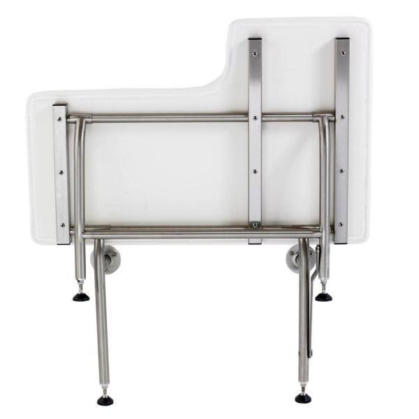 White Left-Hand Shower Seat with Legs A21068