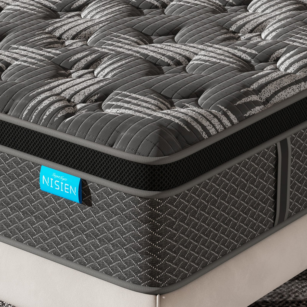 Black 10 inch Queen Gel Memory Foam Hybrid Mattress X458