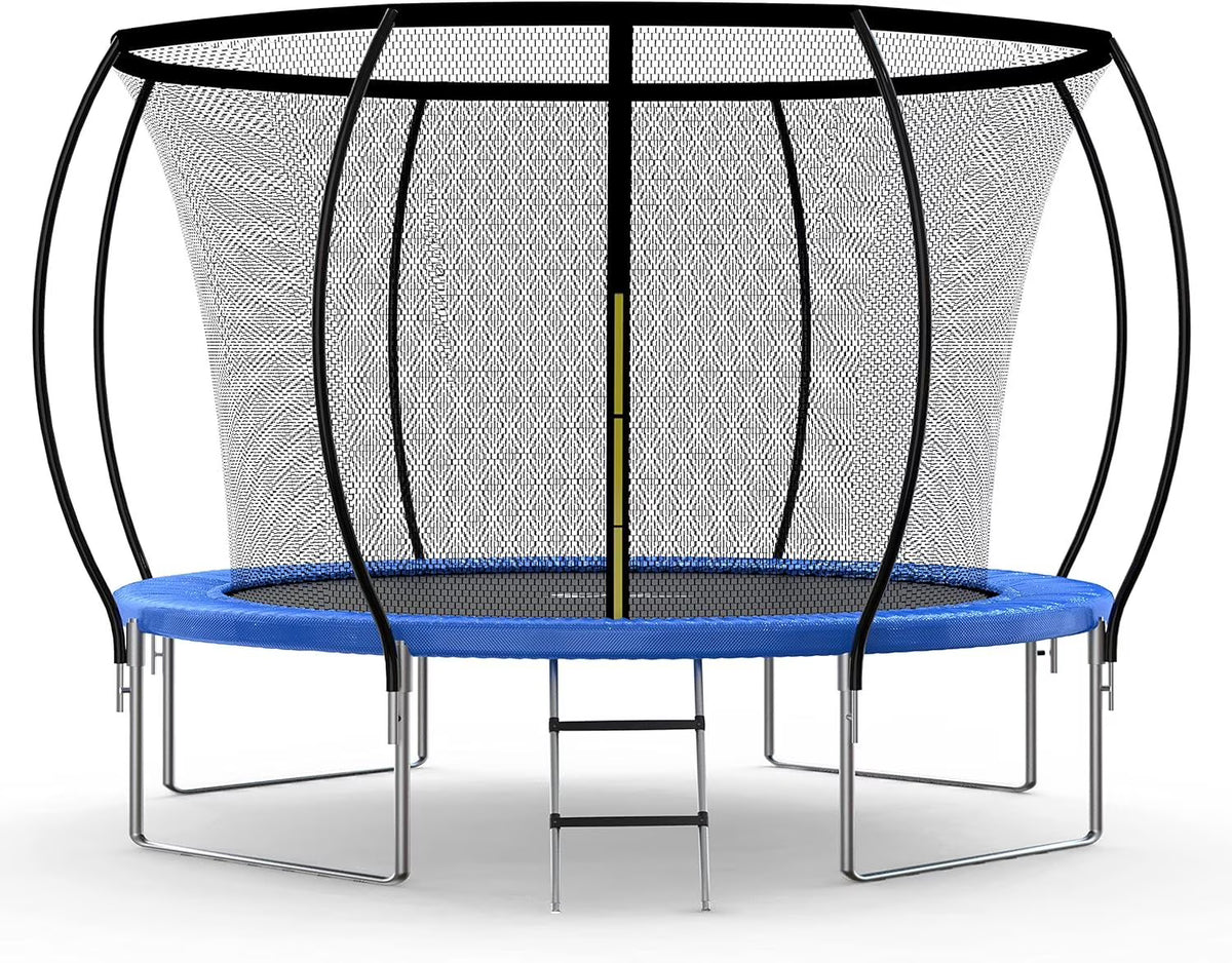 Blue Recreational Trampoline with Enclosure Net - 12FT Q900263