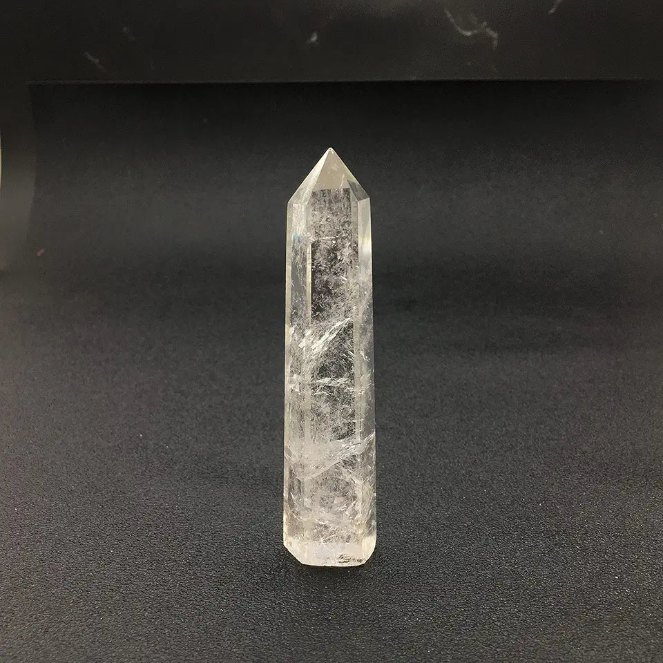 White Crystal Quartz Obelisk Wand Point 3~4.8" X60843
