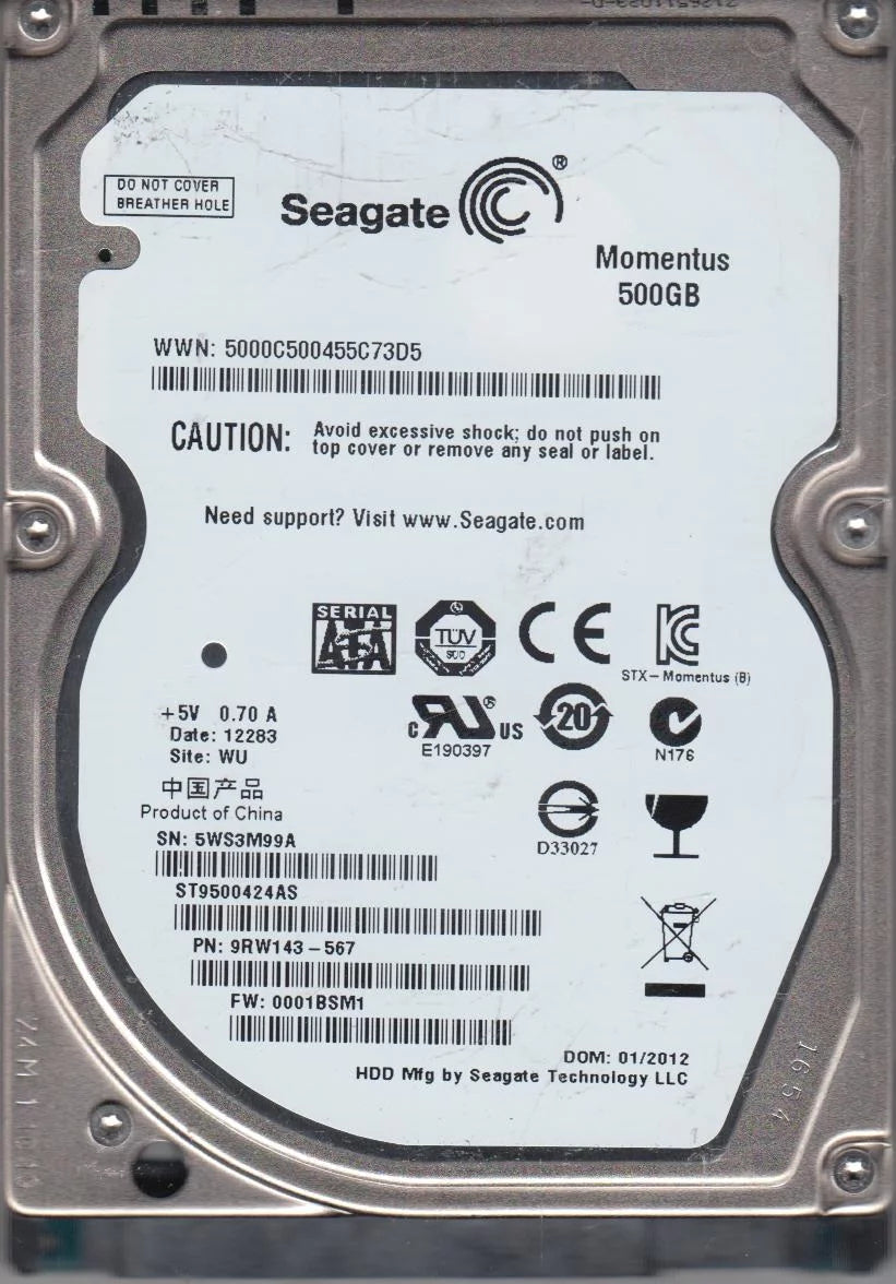 500GB SATA 2.5 Hard Drive A603