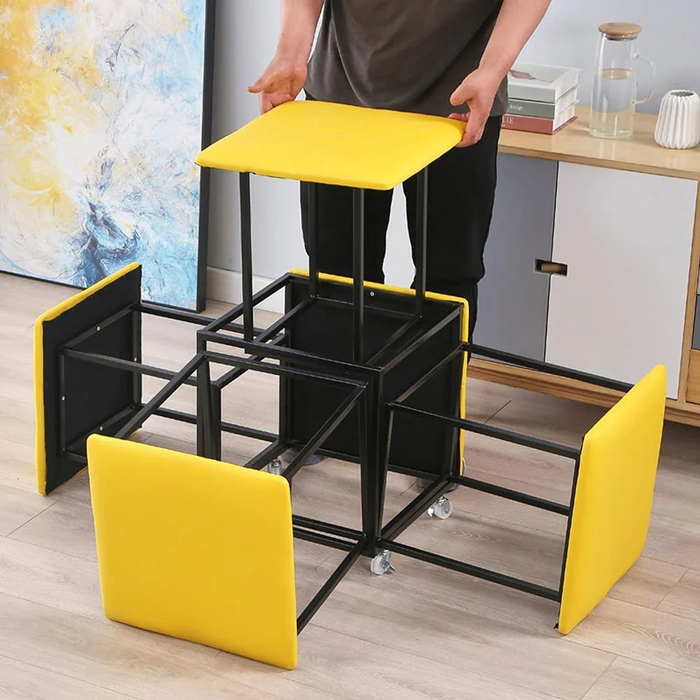 PU Leather Swivel Casters Stackable Ottoman Stool Z15366