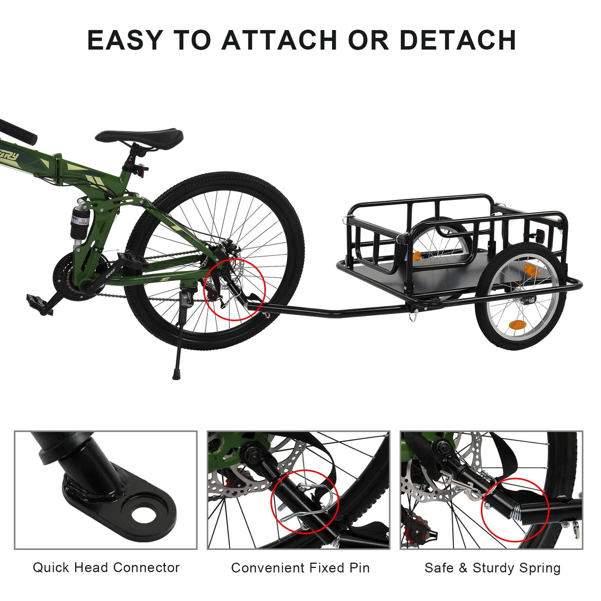 Foldable Bike Cargo Trailer with Universal Hitch L483