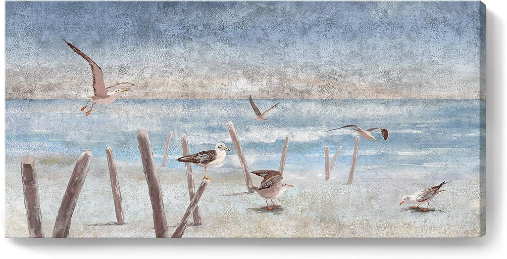 Framed Canvas Print Coastal Painting 12x16inch N29411