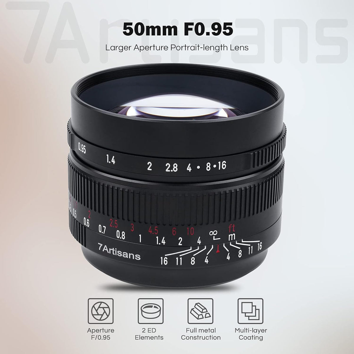 50mm F0.95 Manual Lens for Fuji X-Mount Cameras T3206