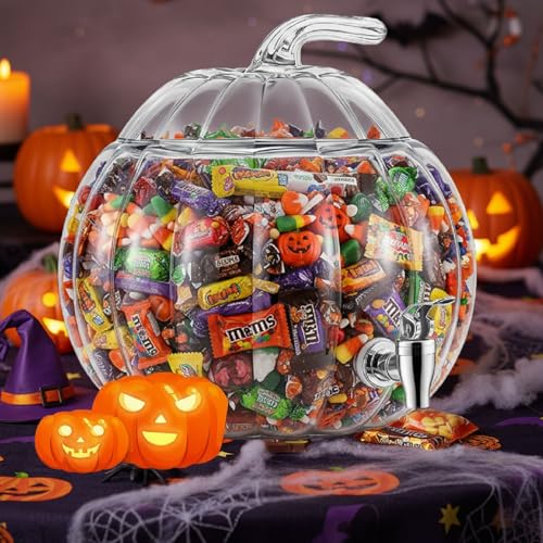 2 Pack 2 Gallon Glass Pumpkin Drink Dispenser with Spigot K925880