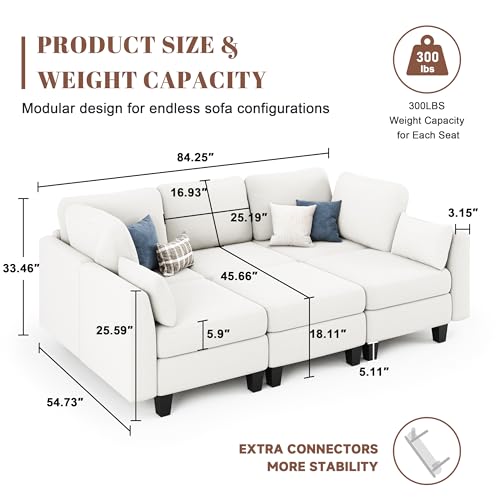 Dark Grey 6 Seaters Modular Sleeper Sofa I280