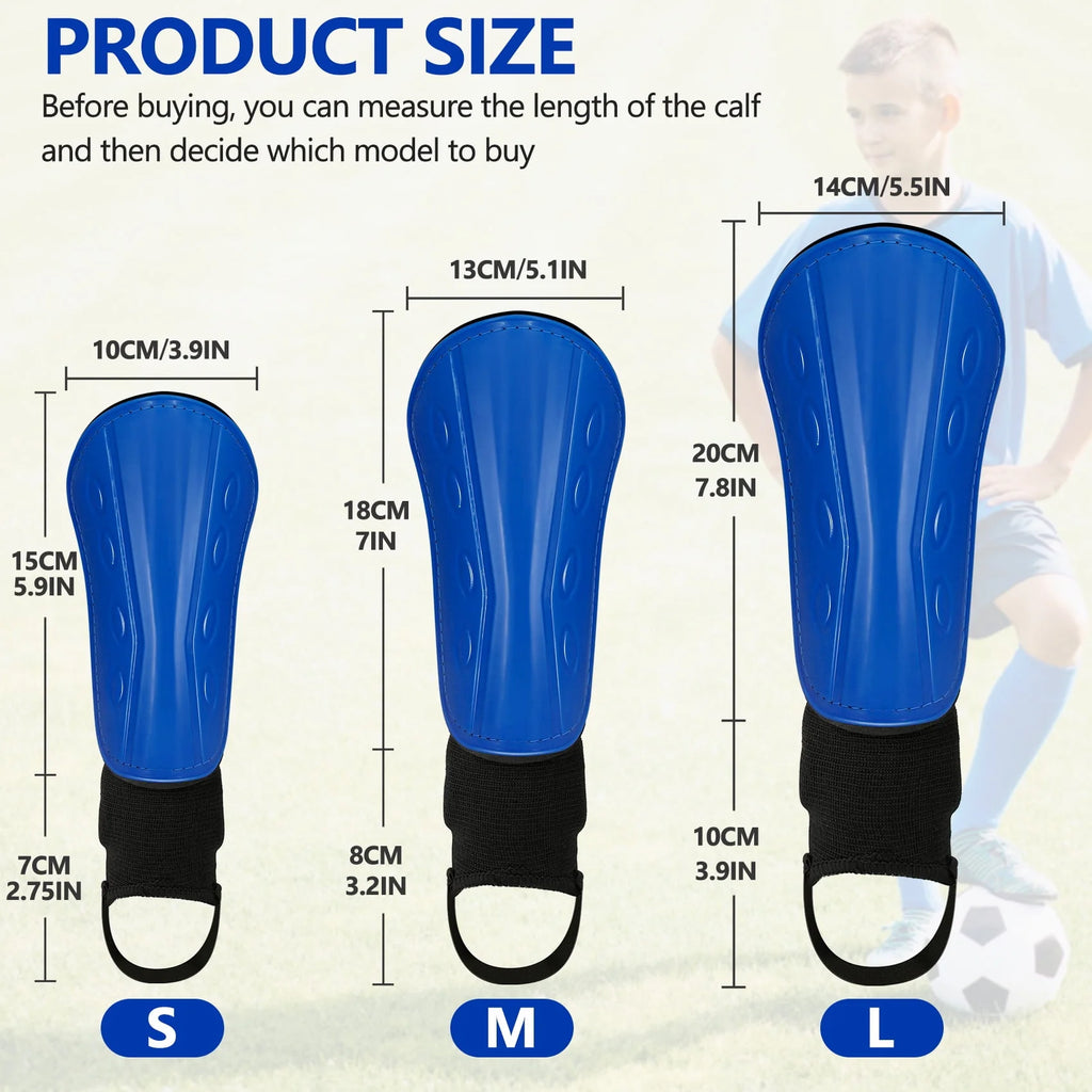 Children's Football Pads, Junior Football Leg Guards, Blue, Small R7346