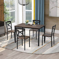 5 Piece Industrial Wooden Dining Set with Metal Frame and 4 Chairs U306