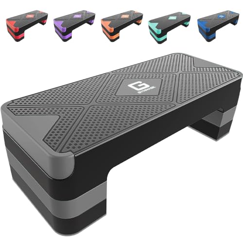 Adjustable Aerobic Step Platform, 26.5" Step Deck with 4” 6” 8” Risers E793