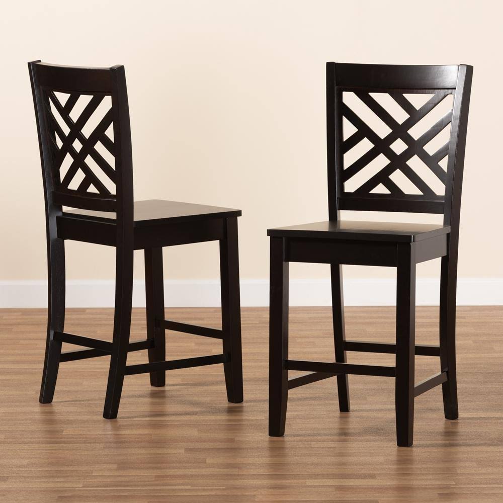 Walnut Brown 2-Piece Counter Stool Set R45943