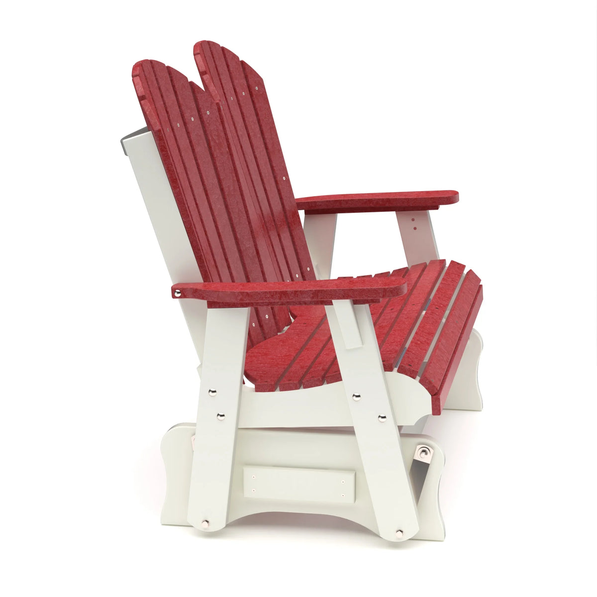 Cherrywood and White Weather Resistant Poly Outdoor Glider M42582