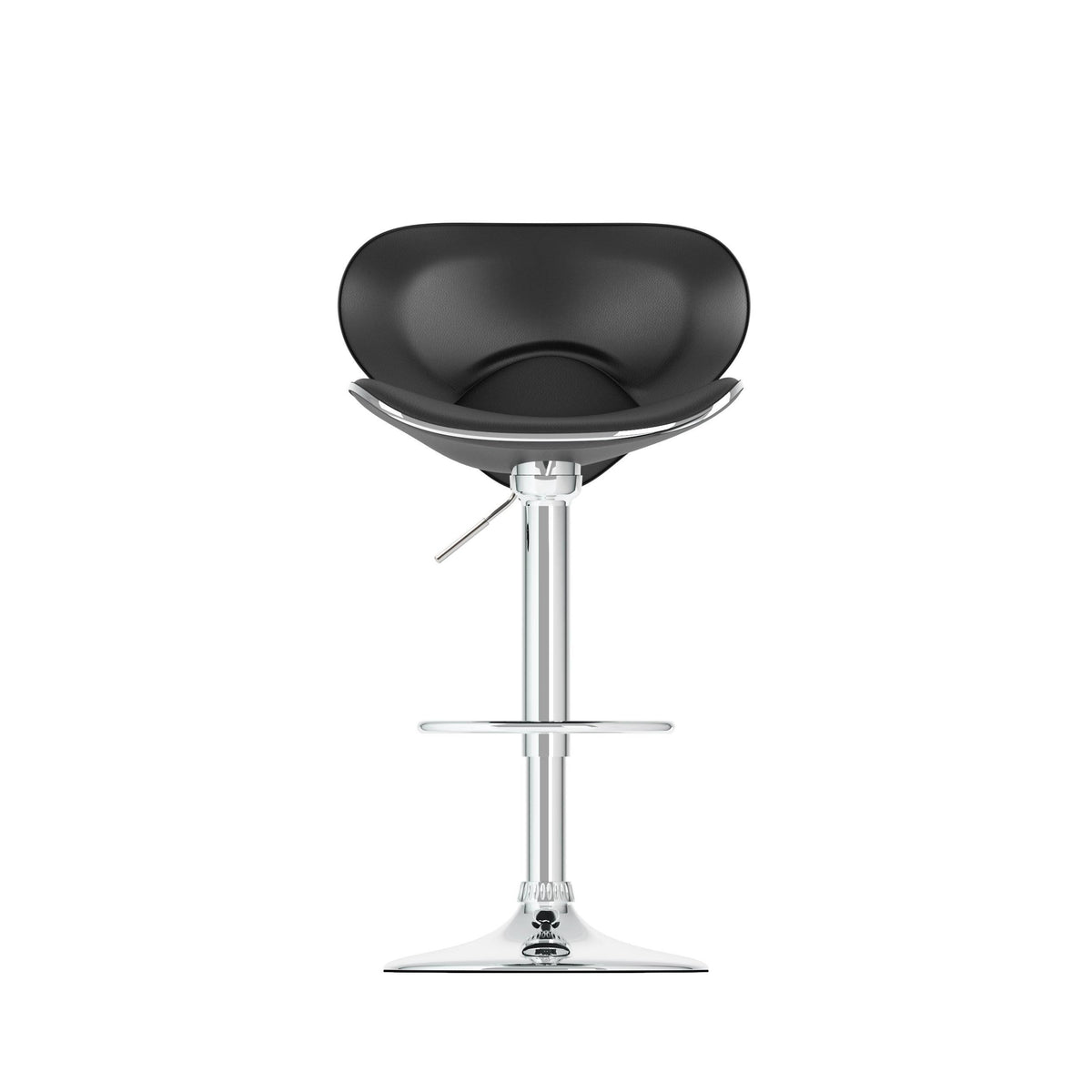Black Curved Adjustable Bar Stool Set of 2 W173