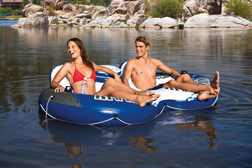 Inflatable 2 Person Float (2 Pack) + Single Tube (4 Pack) Q126