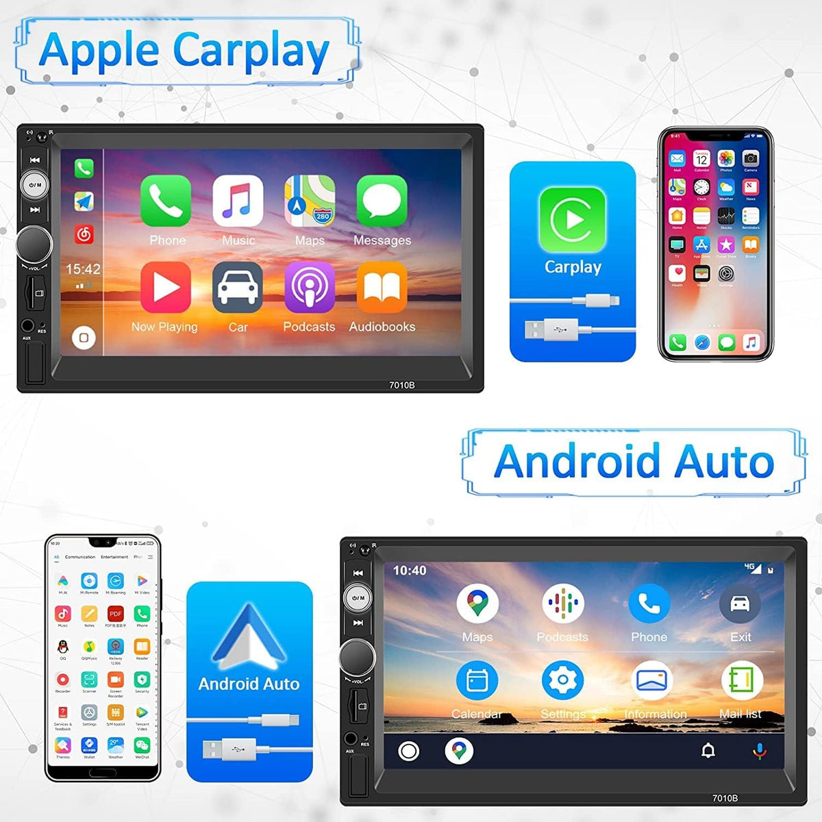 7 Inch Touch Screen Car Stereo with Bluetooth Backup Camera D324224