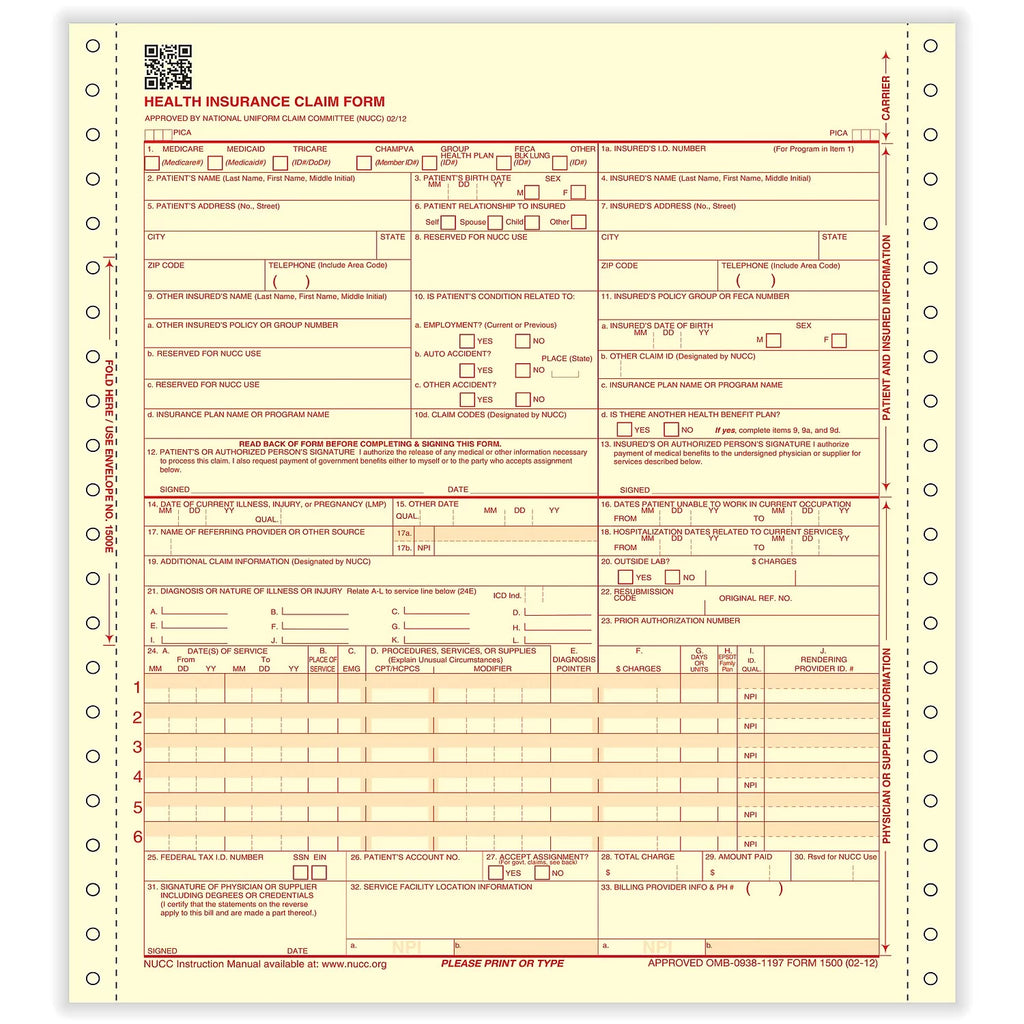 CMS-1500 Health Insurance Claim Form H856
