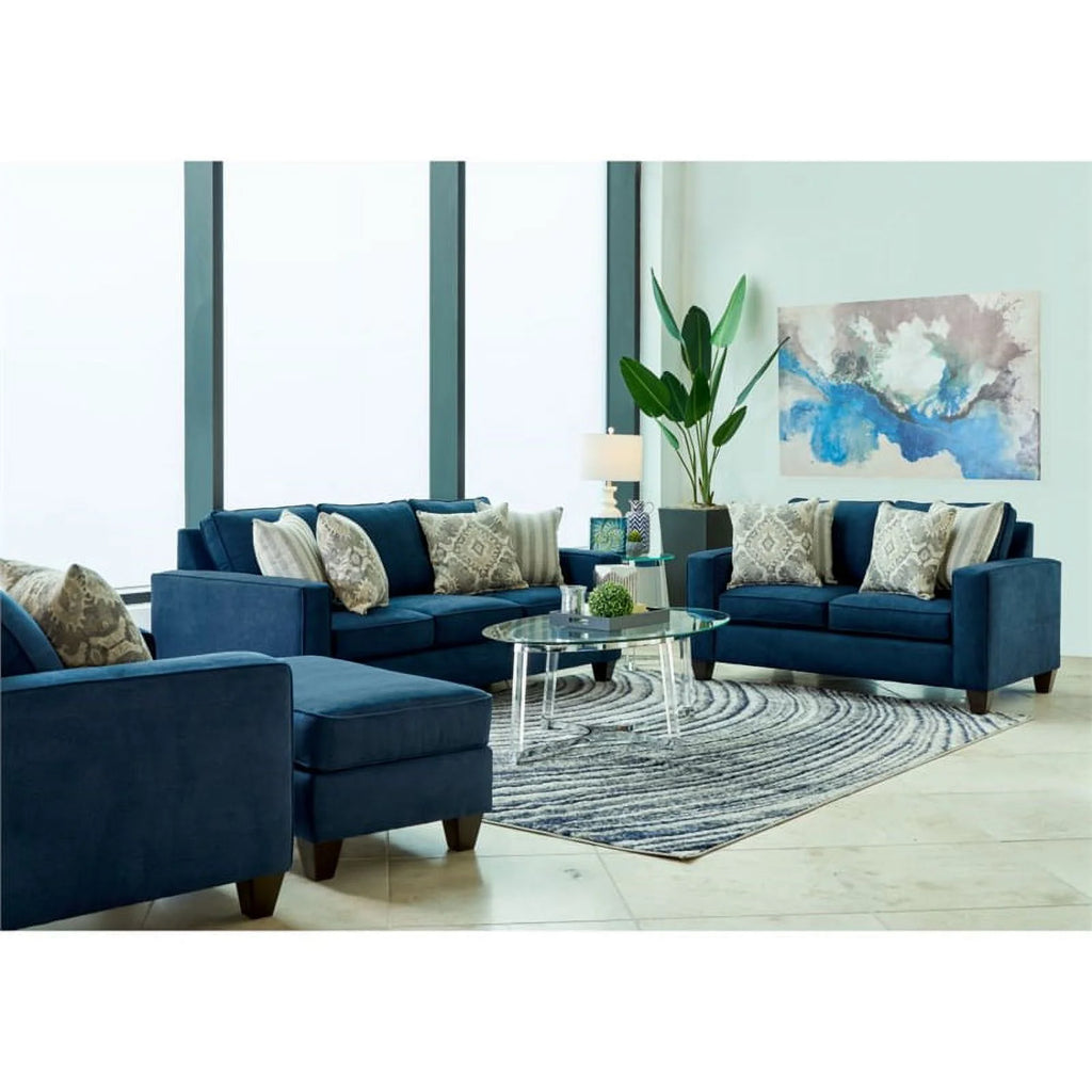Wood and Fabric Loveseat W76367
