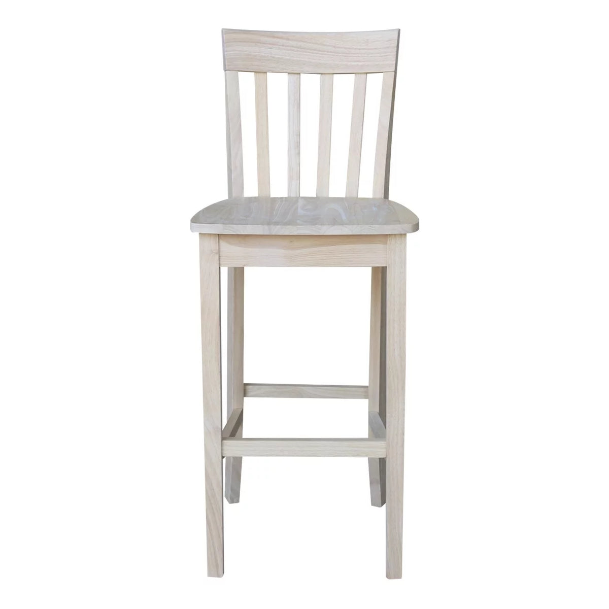 Unfinished Solid Parawood Slatback Counter Height Stool F1631
