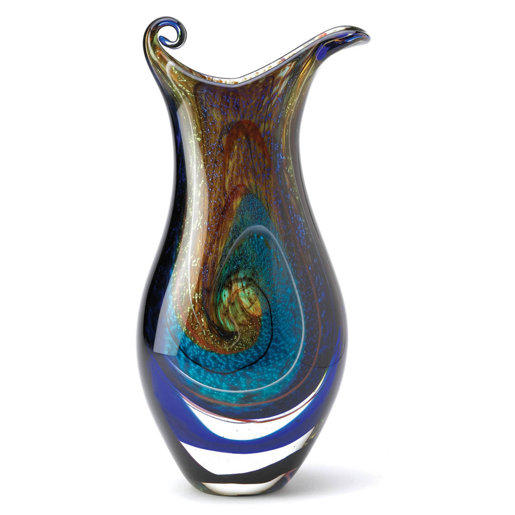 Multicolored Galaxy Art Glass Vase O53969