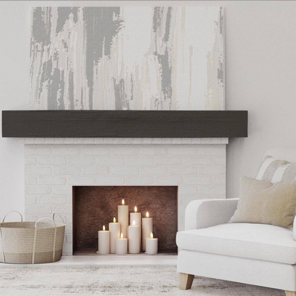 Rough Sawn Faux Wood Fireplace Mantel W58507